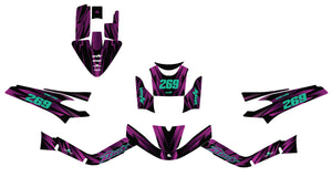 Dekor kit 50cc MBK Booster / Yamaha BW's 2004-2018 Lila Regen | Motorradaufkleber | 50cc Personalisierung | armysctv