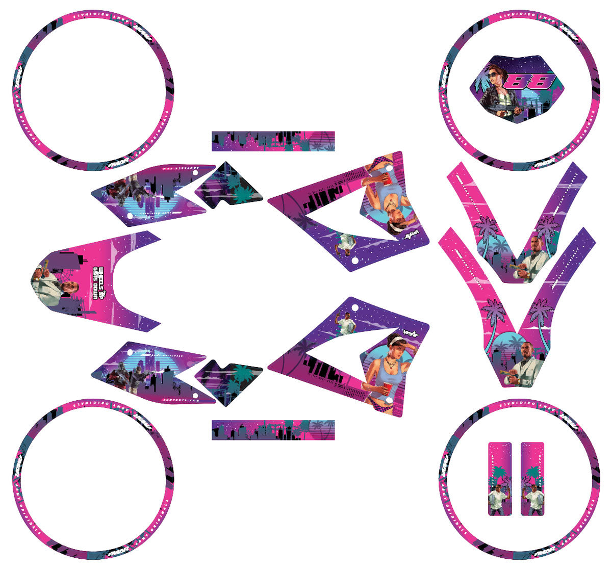 50cc Graphics kit CPI SMX 2005-2015 GTA Vice City