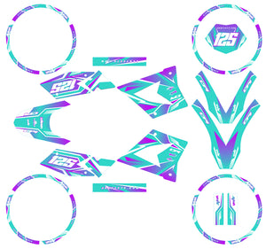 Dekor kit 50cc CPI SMX 2005-2015 MX Sky grafisches Design aus hochwertigem Vinyl für Motorrad und Aufkleber.