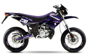 Kit déco Derbi Senda Victoria Bull 50cc 2003-2010 D'or et de platine | autocollants moto | personnalisation 50cc | armysctv