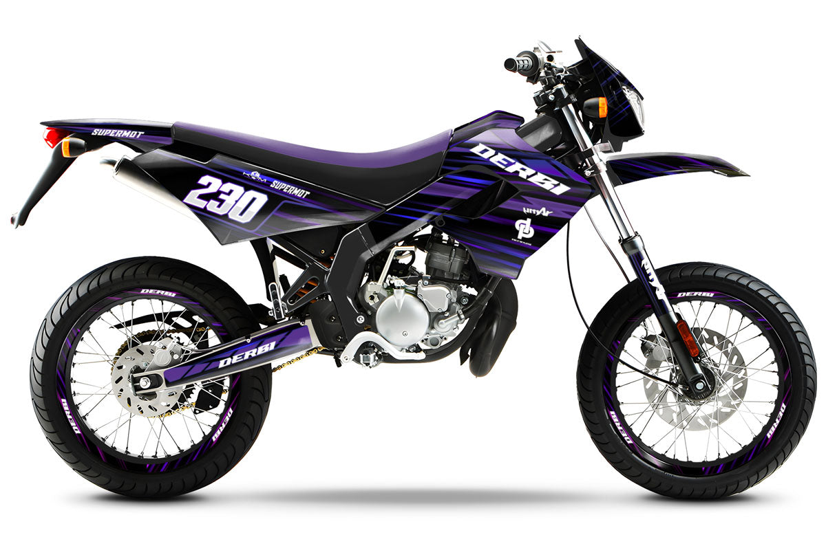 Kit pegatinas Derbi Senda Victoria Bull 50cc 2003-2010 Oro y platino | pegatinas para moto | personalización 50cc | armysctv