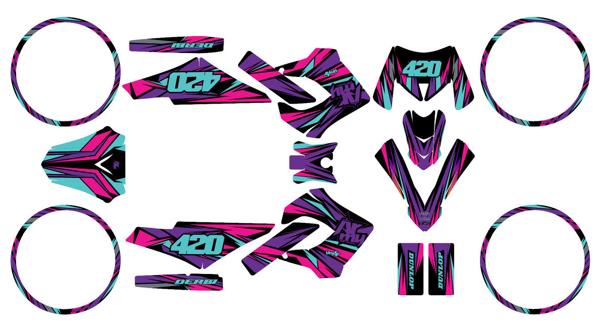 Kit déco Derbi Senda Victoria Bull 50cc 2003-2010 Electrify | autocollants moto | personnalisation 50cc | armysctv