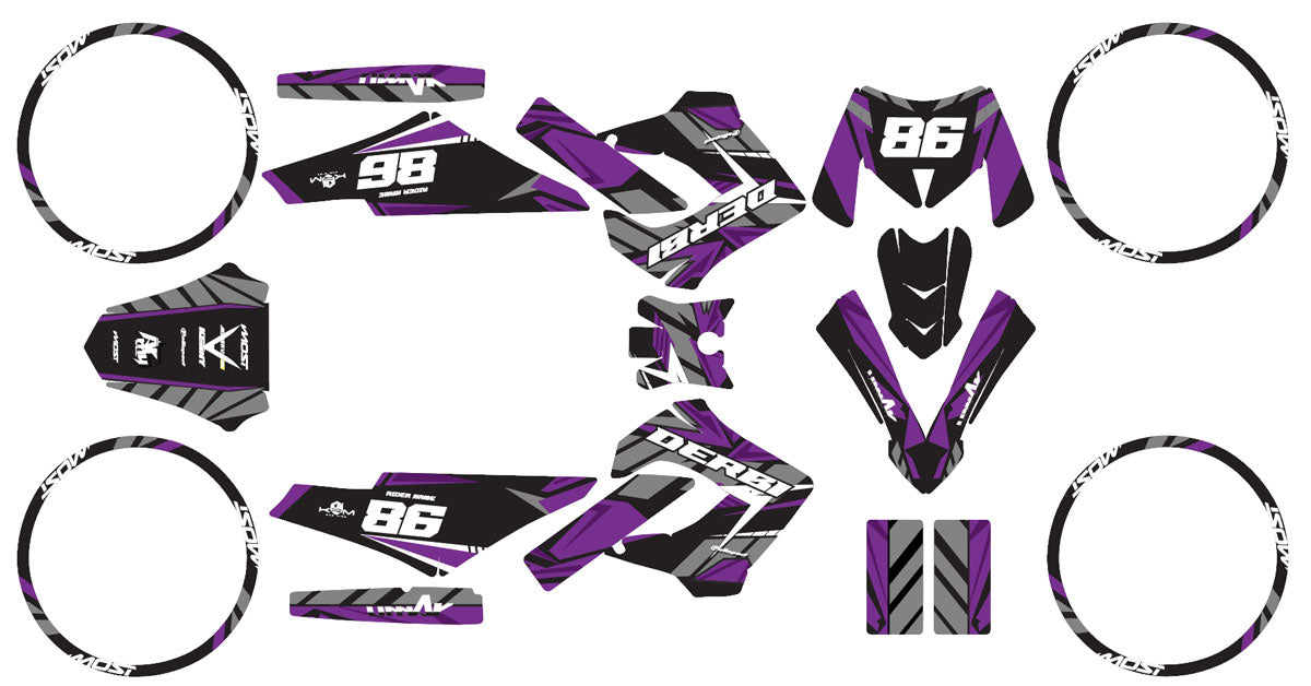 Kit déco Derbi Senda Victoria Bull 50cc 2003-2010 Frost | autocollants moto | personnalisation 50cc | armysctv