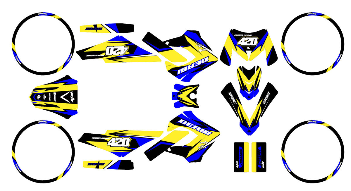 Kit déco 50cc Derbi Senda Victoria Bull 50cc 2003-2010 Stream | autocollants moto | personnalisation 50cc | armysctv