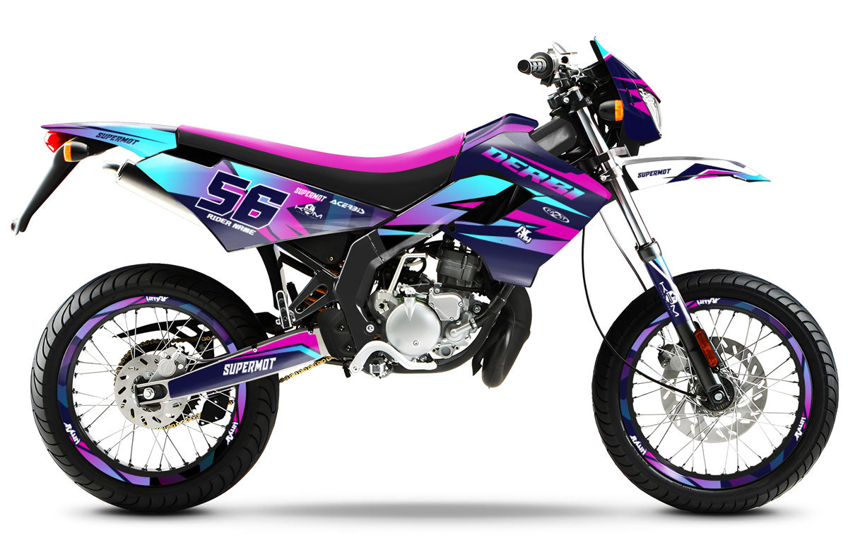 Kit pegatinas Derbi Senda Victoria Bull 50cc 2003-2010 Rosa Loco | pegatinas para moto | personalización 50cc | armysctv
