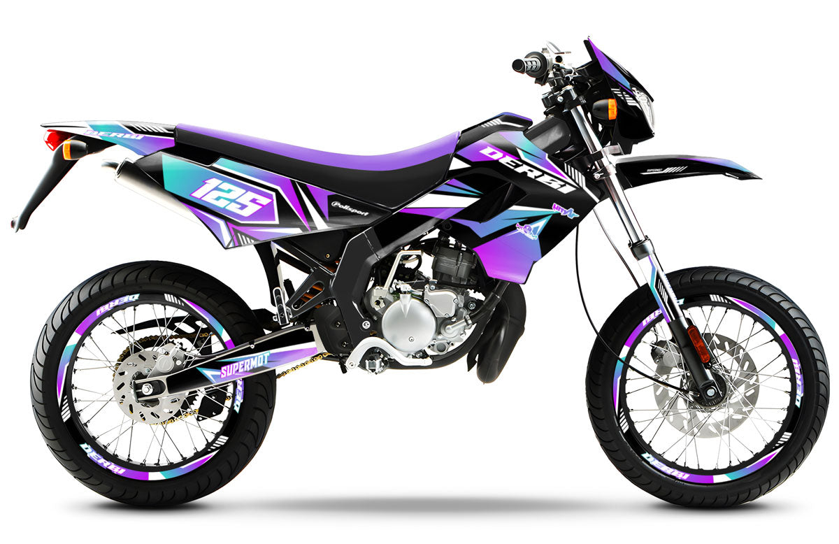 Kit déco 50cc Derbi Senda Victoria Bull 50cc 2003-2010 MX Sky | autocollants moto | personnalisation 50cc | armysctv