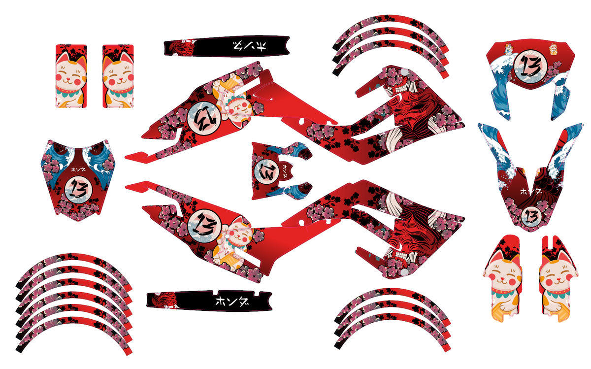 Kit déco Derbi Senda xtreme R 50cc 2018-2025 Arigato | autocollants moto | personnalisation 50cc | armysctv