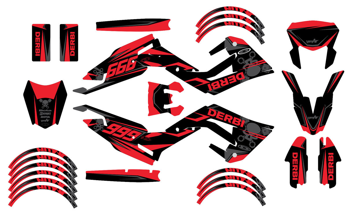 Kit déco Derbi Senda xtreme R 50cc 2018-2025 Cold | autocollants moto | personnalisation 50cc | armysctv