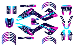 Derbi Senda Xtreme R 50cc 2018-2025 Graphics kit Crazy Pink | motorcycle stickers | 50cc customization | armysctv