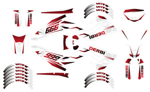 Dekor kit Derbi Senda xtreme R 50cc 2018-2025 Hell Kalt | Motorradaufkleber | Personalisierung 50cc | armysctv