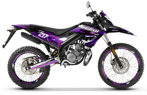 Kit pegatinas Derbi Senda xtreme R 50cc 2018-2025 Lilaks | pegatinas para moto | personalización 50cc | armysctv