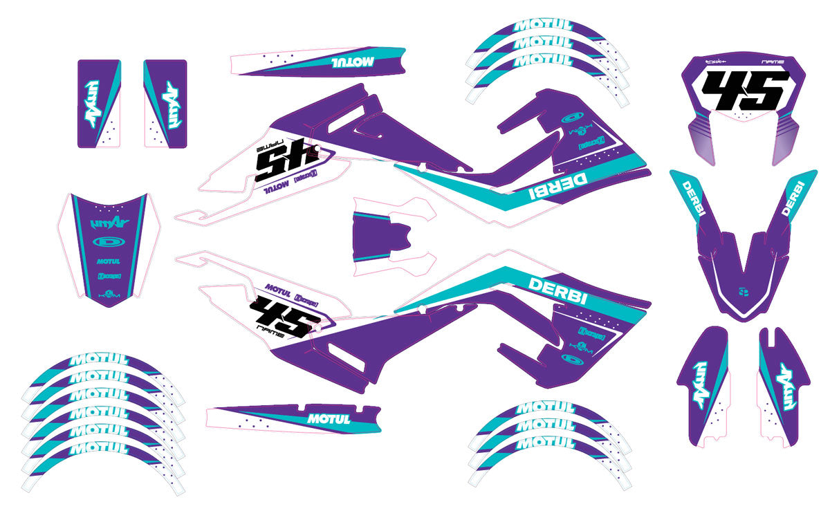 Kit déco Derbi Senda xtreme R 50cc 2018-2025 Missile | autocollants moto | personnalisation 50cc | armysctv