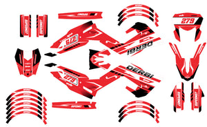 Dekor kit Derbi Senda xtreme R 50cc 2018-2025 Ninesky | Motorradaufkleber | Personalisierung 50cc | armysctv