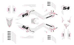 Dekor kit Derbi Senda xtreme R 50cc 2018-2025 Sakura | Motorradaufkleber | Personalisierung 50cc | armysctv