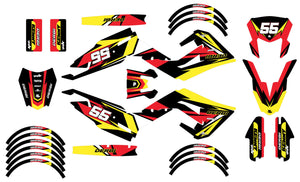 Dekor kit Derbi Senda xtreme R 50cc 2018-2025 Stream | Motorradaufkleber | Personalisierung 50cc | armysctv