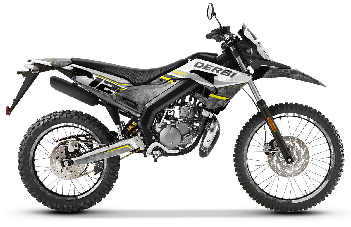Kit déco Derbi Senda xtreme R 50cc 2018-2025 Warfare | autocollants moto | personnalisation 50cc | armysctv