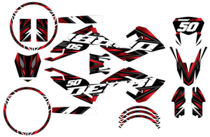 Kit pegatinas Derbi Senda xtreme R 50cc 2018-2025 Visión Ejército | pegatinas para moto | personalización 50cc | armysctv