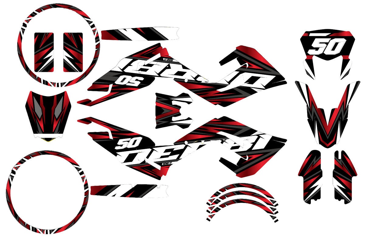 Kit déco Derbi Senda xtreme R 50cc 2018-2025 Army Vision | autocollants moto | personnalisation 50cc | armysctv