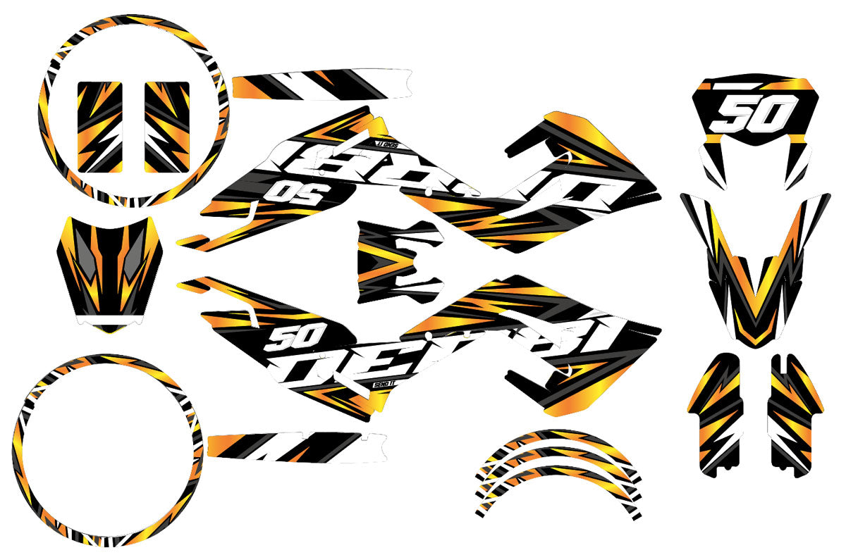 Kit déco Derbi Senda xtreme R 50cc 2018-2025 Army Vision | autocollants moto | personnalisation 50cc | armysctv