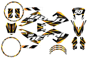 Kit pegatinas Derbi Senda xtreme R 50cc 2018-2025 Visión Ejército | pegatinas para moto | personalización 50cc | armysctv