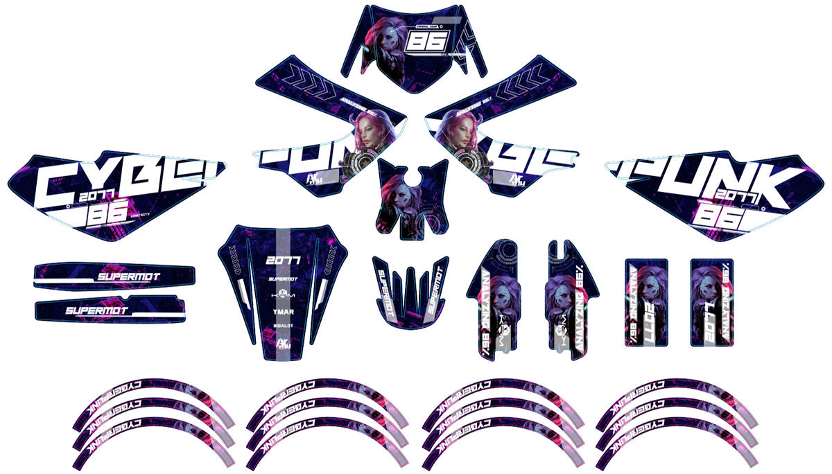 50cc Graphics kit Derbi Senda xtreme 2006-2010 Cyborg
