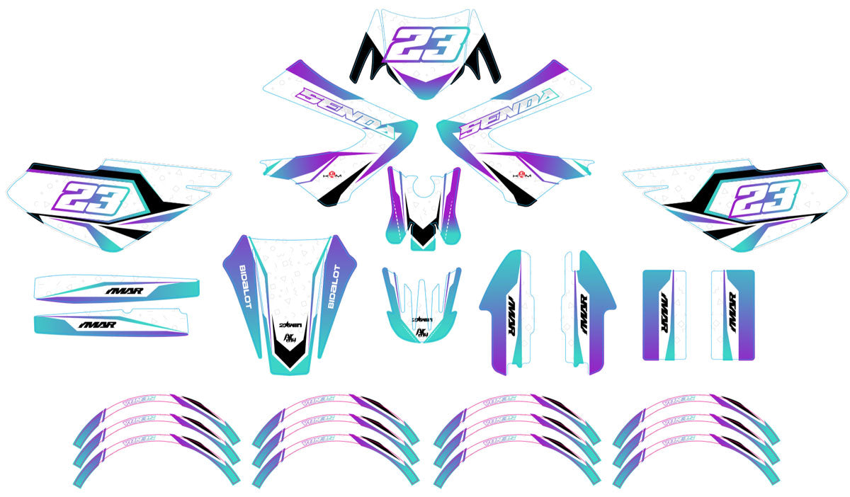 50cc Graphics kit Derbi Senda xtreme 2006-2010 Lys