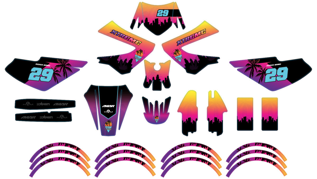50cc Graphics kit Derbi Senda xtreme 2006-2010 Miami