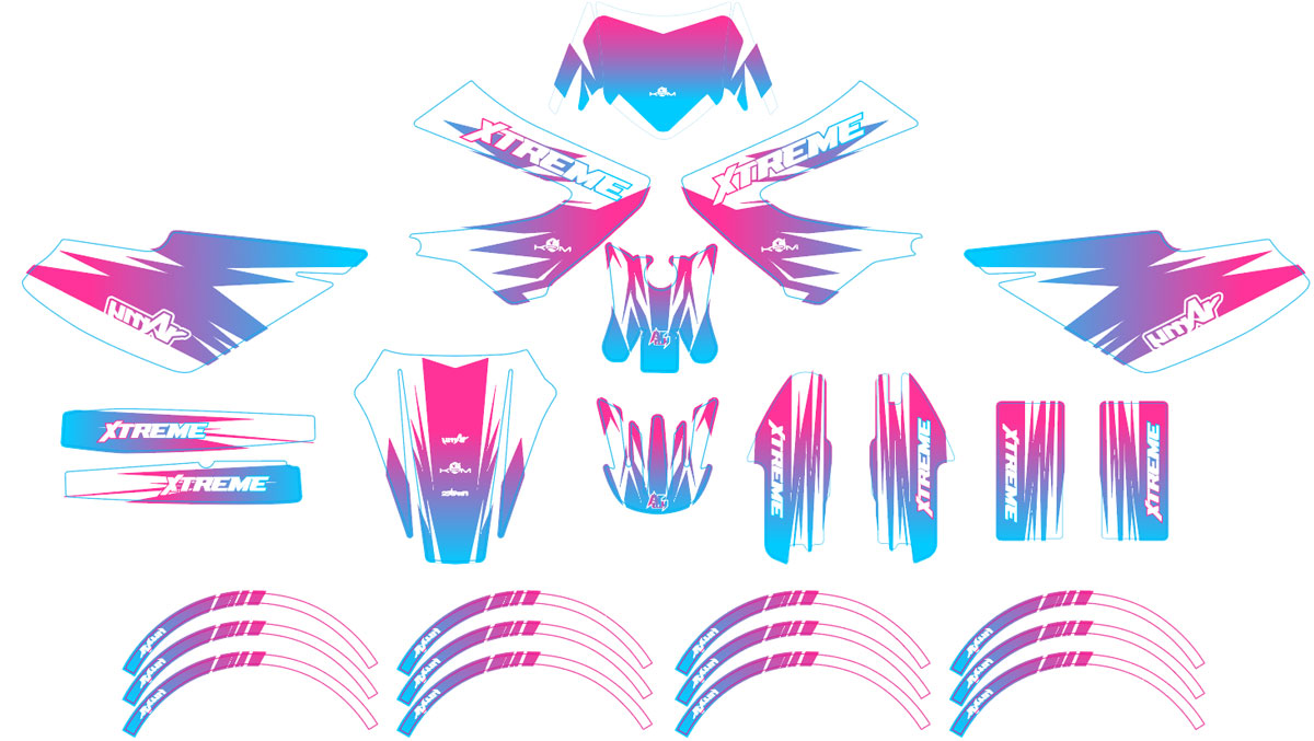 50cc Graphics kit Derbi Senda xtreme 2006-2010 X-Fast