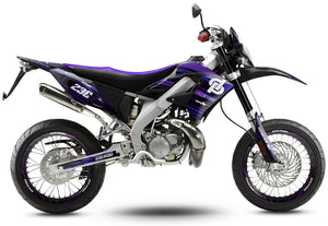 Derbi DRD Pro 50cc Gold and Platinum Graphics Kit | motorcycle stickers | 50cc customization | armysctv