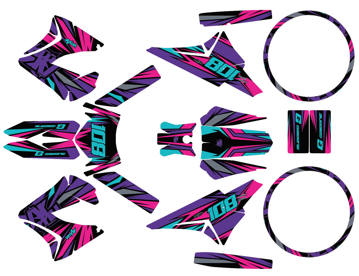 Kit déco 50cc Derbi Senda TNT Tuning Electrify | autocollants moto | personnalisation 50cc | armysctv