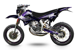Dekor kit 50cc Derbi Senda TNT Tuning Gold und Platin | Motorradaufkleber | Personalisierung 50cc | armysctv