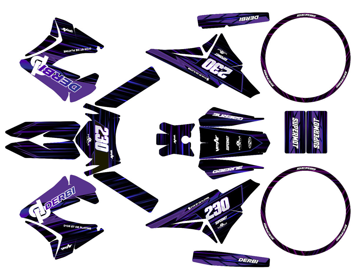 Kit déco 50cc Derbi Senda TNT Tuning D'or et de platine | autocollants moto | personnalisation 50cc | armysctv