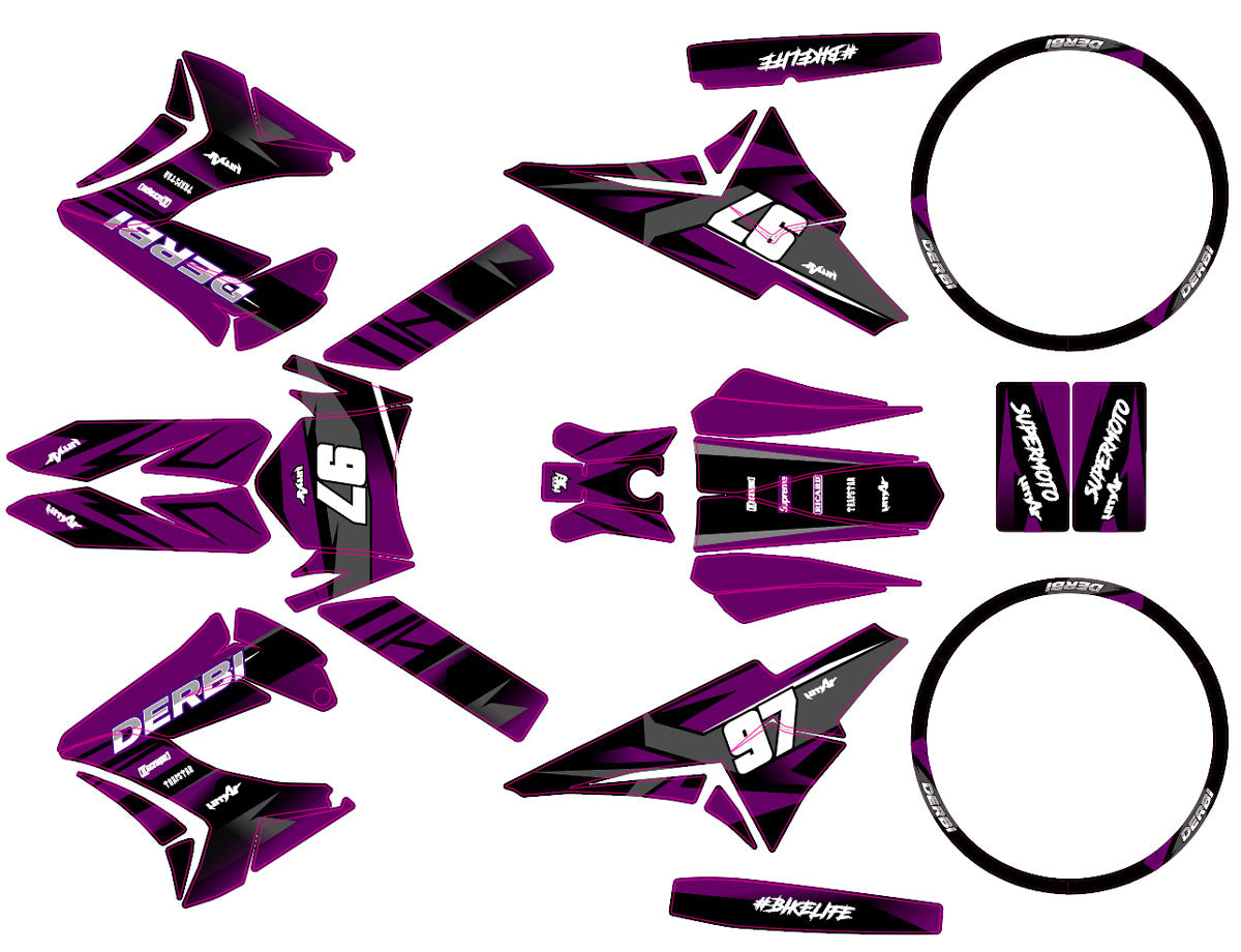 Kit déco 50cc Derbi Senda TNT Tuning Redfast | autocollants moto | personnalisation 50cc | armysctv
