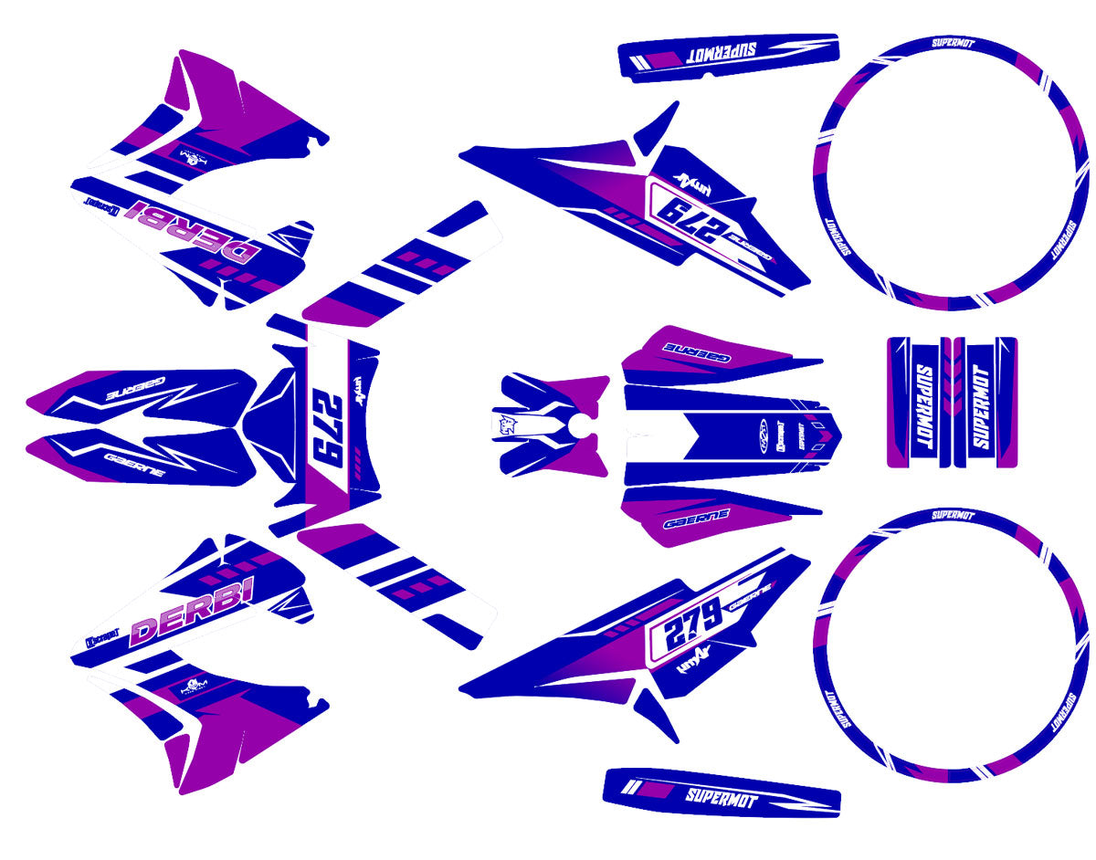 50cc Graphics kit Derbi Senda TNT Tuning Skynine | motorcycle stickers | 50cc customization | armysctv