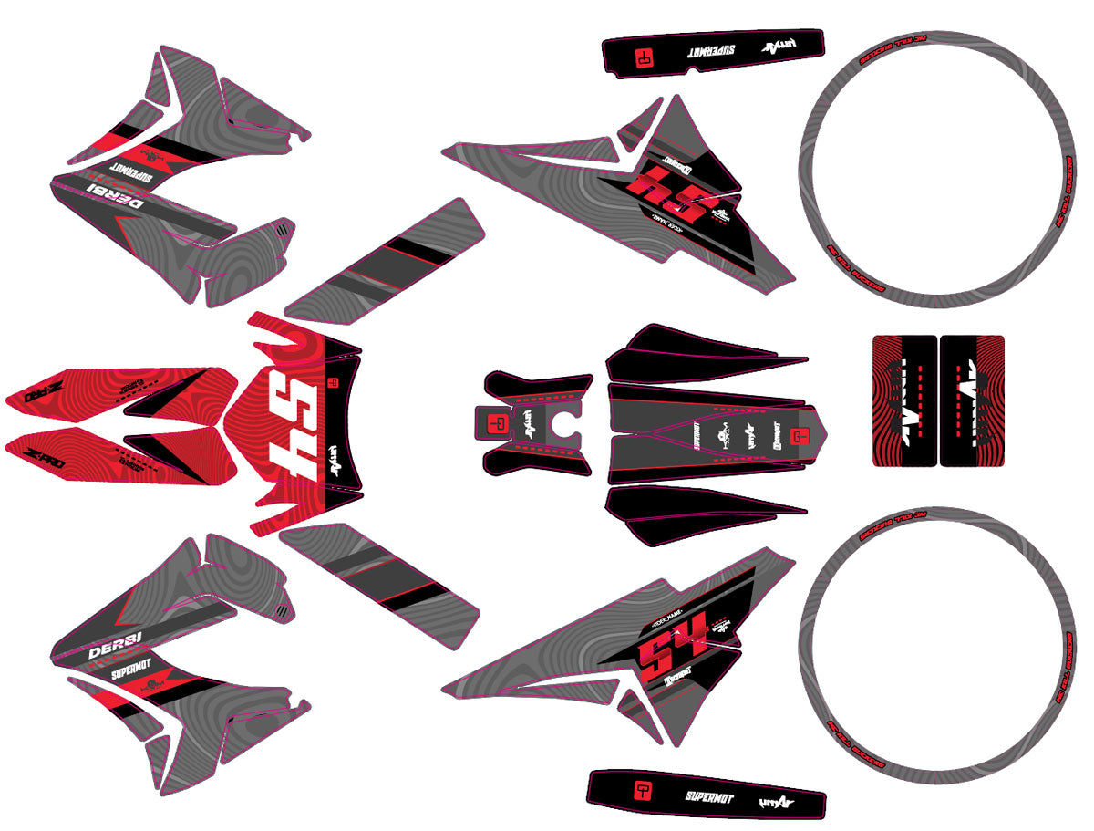 Kit déco 50cc Derbi Senda TNT Tuning Stuff | autocollants moto | personnalisation 50cc | armysctv