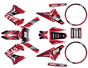 Dekor kit 50cc Derbi Senda TNT Tuning Yoshi | Motorradaufkleber | 50cc Personalisierung | armysctv