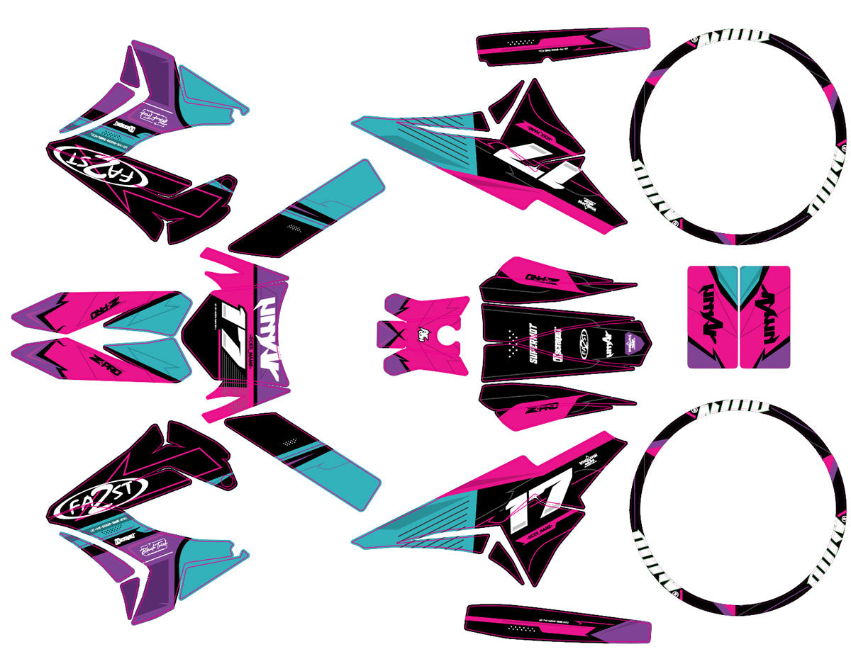 Kit déco 50cc Derbi Senda TNT Tuning Synth | autocollants moto | personnalisation 50cc | armysctv