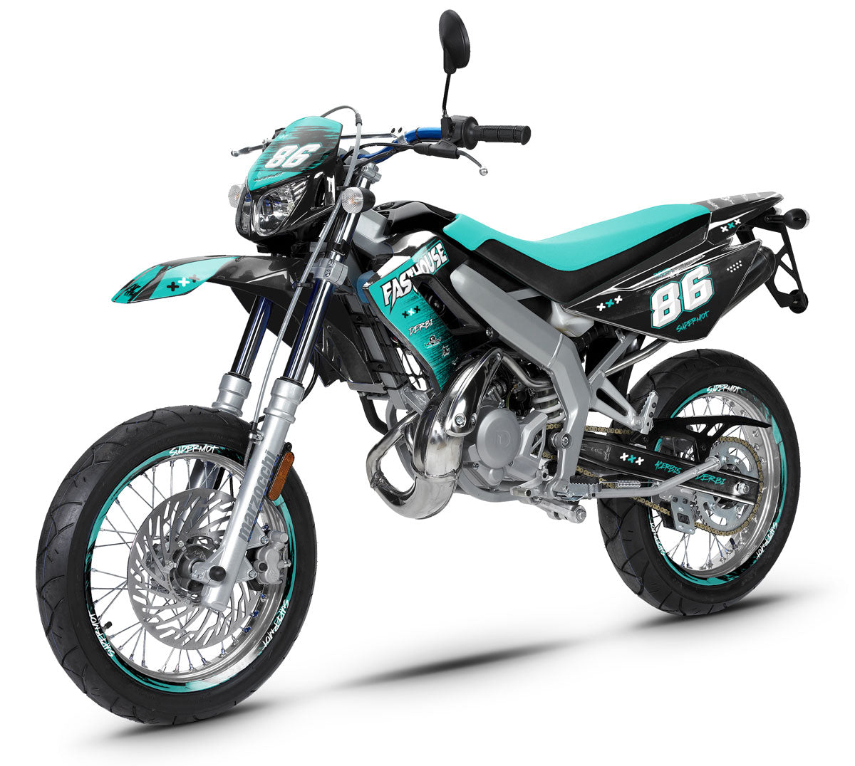 Derbi DRD Racing 50cc Graphics kit Fasthouse | motorcycle stickers | 50cc customization | armysctv