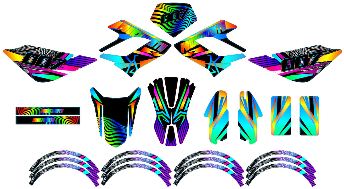 Kit déco Derbi DRD Racing 50cc Fourtwenty | autocollants moto | personnalisation 50cc | armysctv