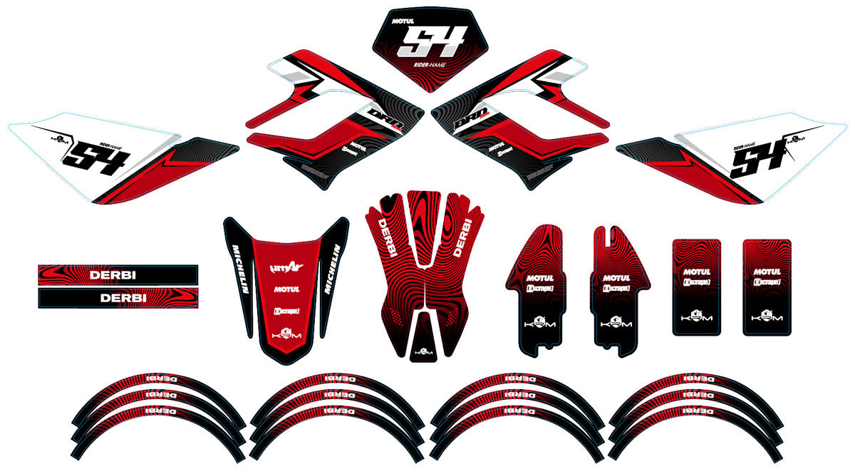 Derbi DRD Racing 50cc Orion Graphics kit | motorcycle stickers | 50cc customization | armysctv