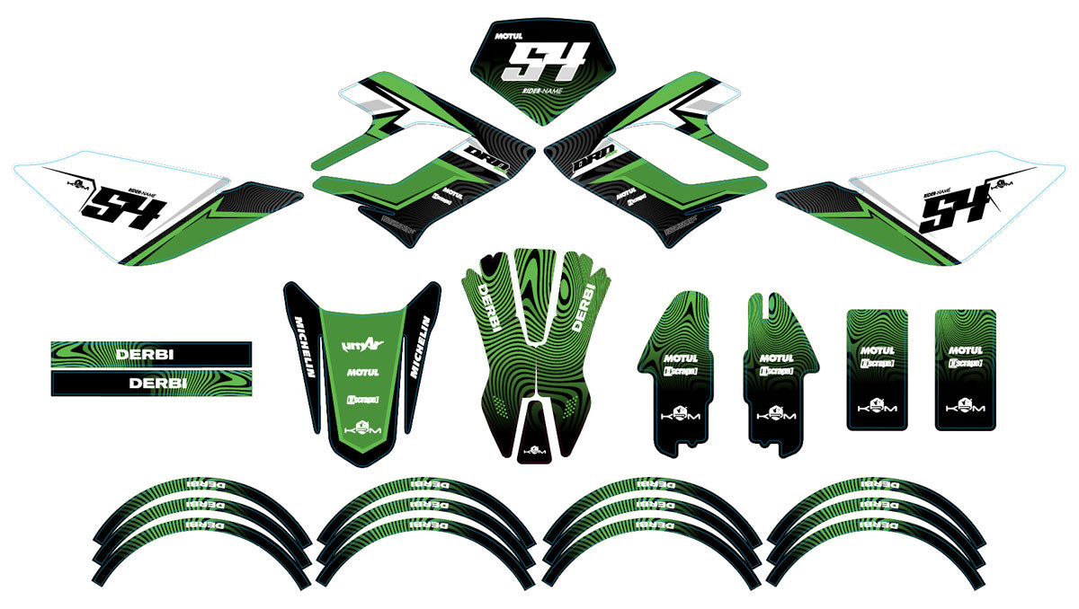 Derbi DRD Racing 50cc Orion Graphics kit | motorcycle stickers | 50cc customization | armysctv
