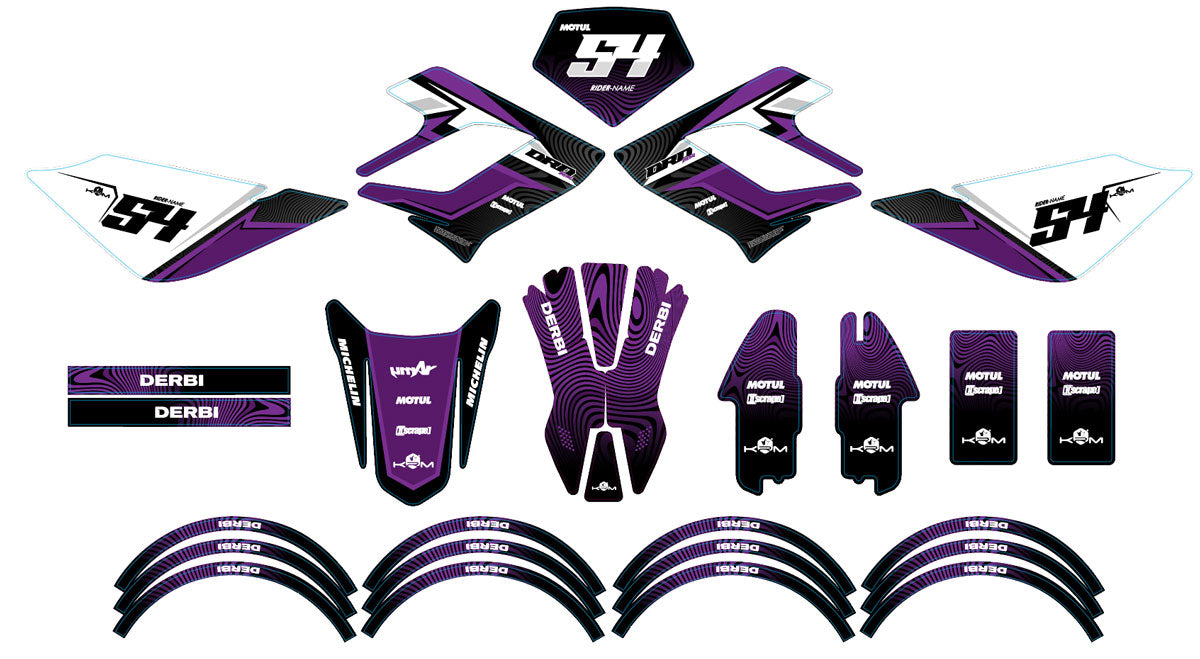 Derbi DRD Racing 50cc Orion Graphics kit | motorcycle stickers | 50cc customization | armysctv