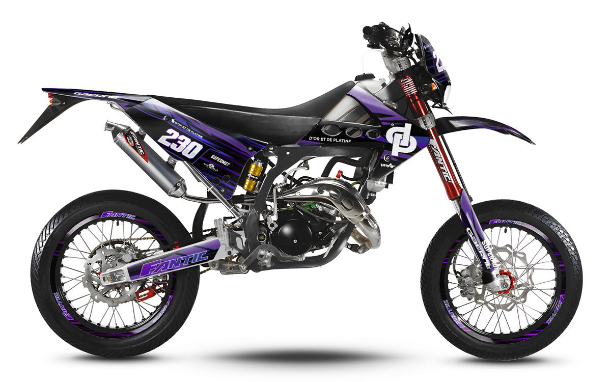 Kit pegatinas 50cc Fantic Caballero 2013-2016 Oro y platino | pegatinas para moto | personalización 50cc | armysctv