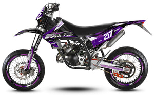 Dekor kit 50cc Fantic Caballero 2013-2016 Armee Lilaks | Motorradaufkleber | Personalisierung 50cc | armysctv