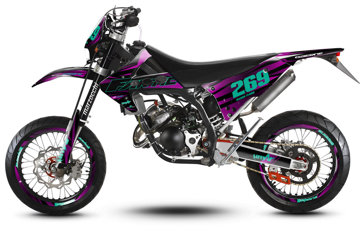 Kit déco 50cc Fantic Caballero 2013-2016 Purple Rain | autocollants moto | personnalisation 50cc | armysctv