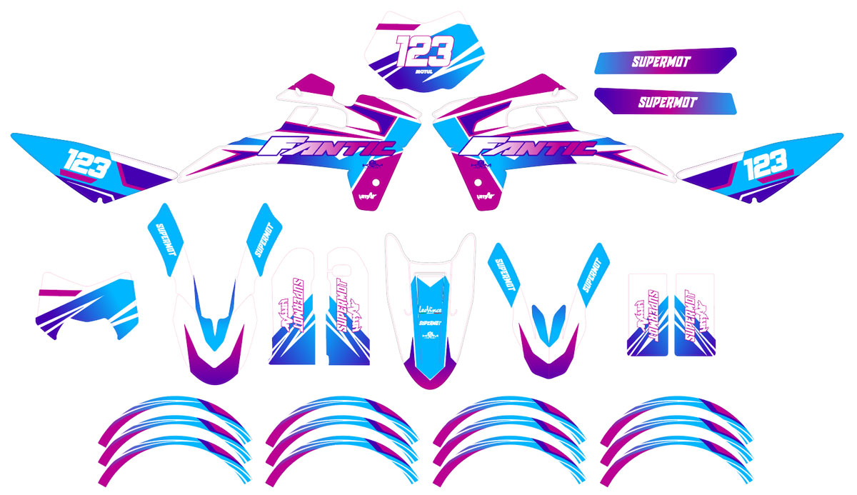 Dekor kit Fantic 50cc 2017-2022 Artisse | Motorradaufkleber | Personalisierung 50cc | armysctv