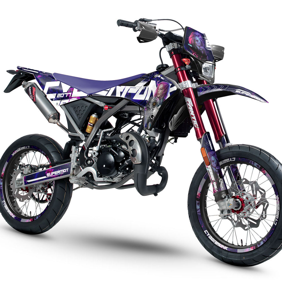 Graphics kit Fantic 50cc 2017-2022 Cyberpunk | motorcycle stickers | 50cc customization | armysctv