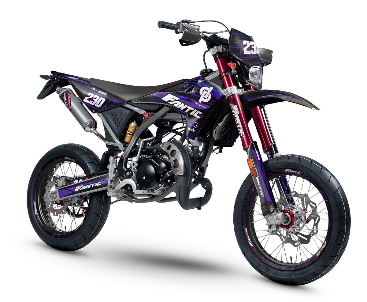 Dekor kit Fantic 50cc 2017-2022 Gold und Platin | Motorradaufkleber | Personalisierung 50cc | armysctv