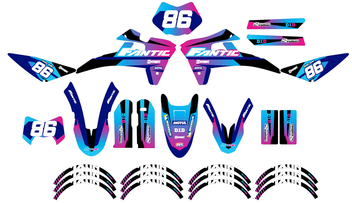 Kit déco Fantic XE 50cc Enduro 2017-2022 Blast | autocollants moto | personnalisation 50cc | armysctv