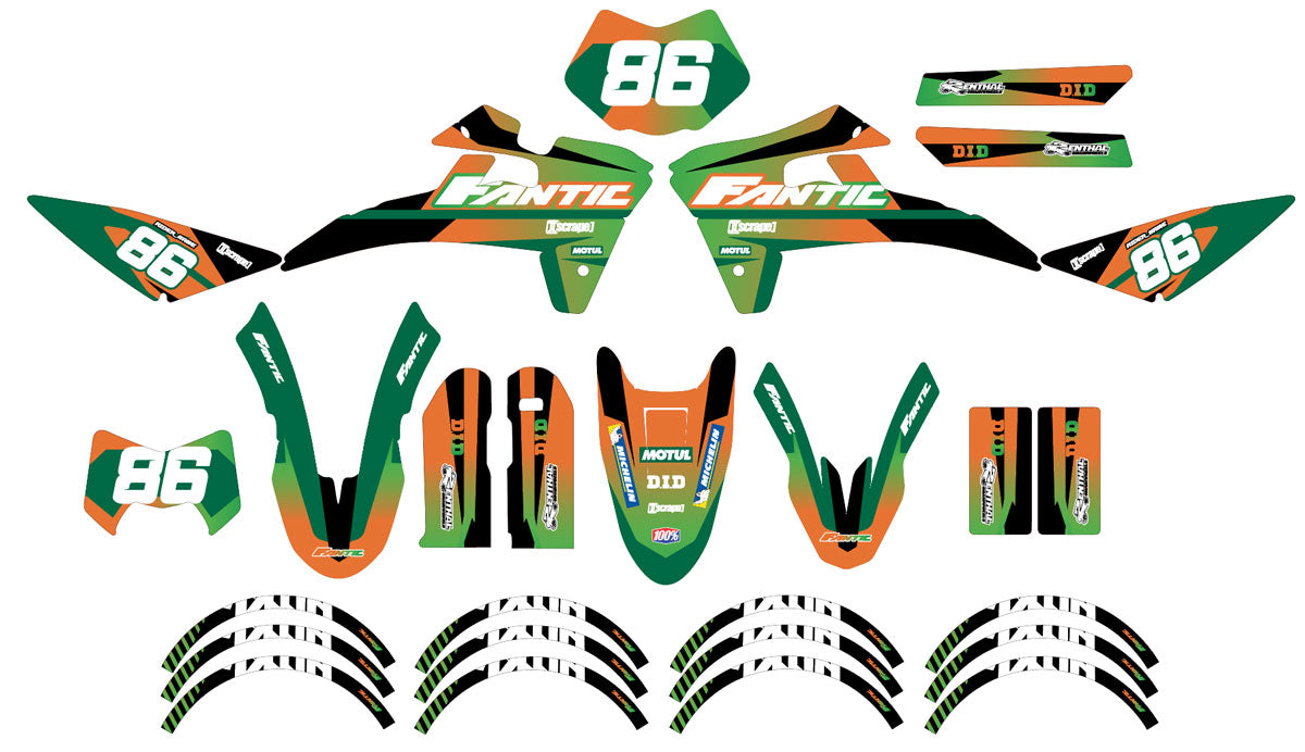 Kit déco Fantic XE 50cc Enduro 2017-2022 Blast | autocollants moto | personnalisation 50cc | armysctv